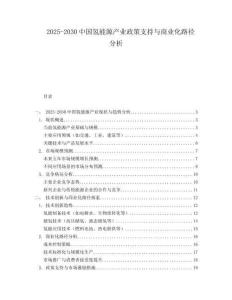 2025-2030中國氫能源產(chǎn)業(yè)政策支持與商業(yè)化路徑分析