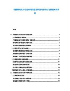 中國(guó)移動(dòng)支付行業(yè)市場(chǎng)深度分析及電子支付與投資方向評(píng)估