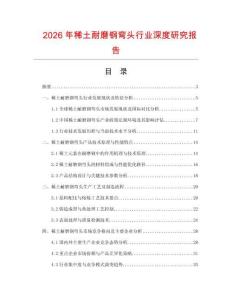 2026年稀土耐磨鋼彎頭行業(yè)深度研究報告
