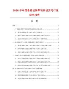 2026年中國(guó)懸掛機(jī)耕犁項(xiàng)目投資可行性研究報(bào)告