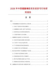 2026年中國氯醚橡膠項目投資可行性研究報告