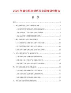2026年碳化鎢密封環(huán)行業(yè)深度研究報(bào)告
