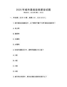 2025年城市基礎(chǔ)設(shè)施建設(shè)試題