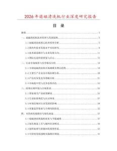 2026年退磁清洗機(jī)行業(yè)深度研究報(bào)告