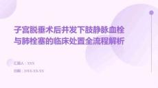 子宮脫垂術(shù)后并發(fā)下肢靜脈血栓與肺栓塞的臨床處置全流程解析