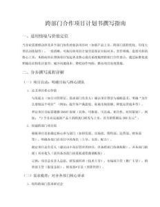 跨部门合作项目计划书撰写指南
