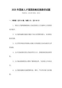 2025年国家人才强国战略实施路径试题