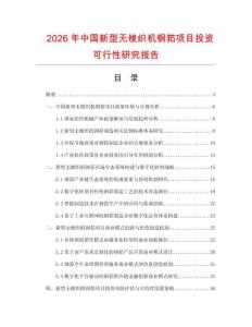 2026年中國(guó)新型無梭織機(jī)鋼筘項(xiàng)目投資可行性研究報(bào)告