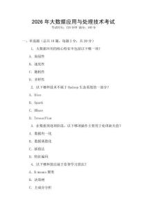 2026年大數(shù)據(jù)應(yīng)用與處理技術(shù)考試