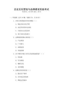 企業(yè)文化塑造與品牌建設(shè)實(shí)踐考試