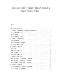 2025-2030中國醫(yī)療大數據脫敏技術合規(guī)性檢查及科研應用倫理邊界報告