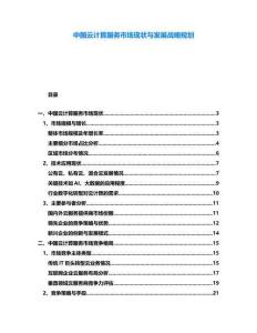 中國云計(jì)算服務(wù)市場現(xiàn)狀與發(fā)展戰(zhàn)略規(guī)劃