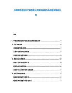 中國漂洗添加劑產(chǎn)品質(zhì)量認(rèn)證體系完善與品牌建設(shè)策略分析