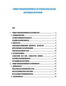 中國基于智能安防的視頻監(jiān)控行業(yè)市場現(xiàn)狀供需分析及投資評估規(guī)劃分析研究報告