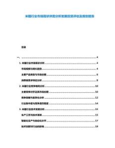米醋行業(yè)市場現(xiàn)狀供需分析發(fā)展投資評估及規(guī)劃報告