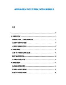 中國高端齒輪加工機(jī)床市場需求分析與戰(zhàn)略規(guī)劃報告