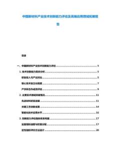中國新材料產業技術創新能力評估及高端應用領域拓展報告