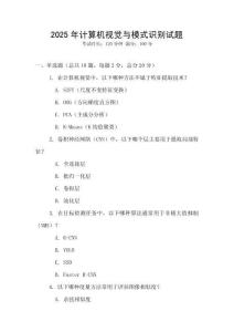 2025年计算机视觉与模式识别试题