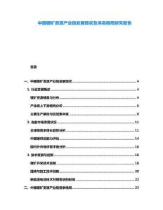 中國鋰礦資源產業鏈發展現狀及供需格局研究報告