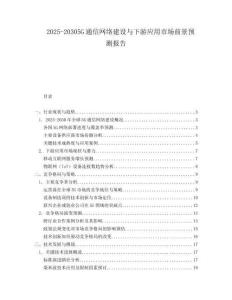 2025-20305G通信網(wǎng)絡(luò)建設(shè)與下游應(yīng)用市場(chǎng)前景預(yù)測(cè)報(bào)告