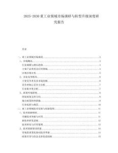 2025-2030重工業領域市場調研與轉型升級深度研究報告