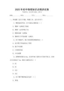 2025年初中物理知識點精講試卷