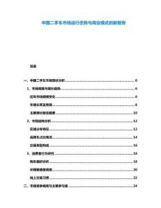 中國二手車市場運行態勢與商業模式創新報告