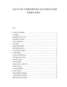 2025至2030中國(guó)磁性編碼器行業(yè)項(xiàng)目調(diào)研及市場(chǎng)前景預(yù)測(cè)評(píng)估報(bào)告