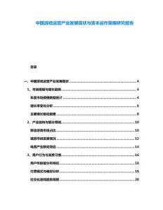 中國(guó)游戲運(yùn)營(yíng)產(chǎn)業(yè)發(fā)展現(xiàn)狀與資本運(yùn)作策略研究報(bào)告