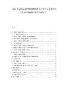 2025至2030面部美容和整形外科行業市場深度研究及發展前景投資可行性分析報告