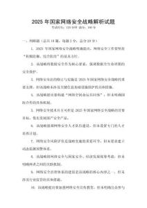 2025年國家網絡安全戰略解析試題