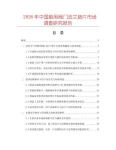 2026年中國船用閥門法蘭墊片市場調查研究報告