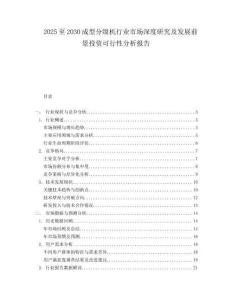 2025至2030成型分級機行業(yè)市場深度研究及發(fā)展前景投資可行性分析報告