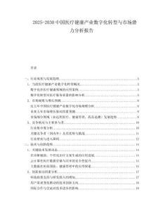 2025-2030中國(guó)醫(yī)療健康產(chǎn)業(yè)數(shù)字化轉(zhuǎn)型與市場(chǎng)潛力分析報(bào)告