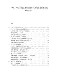 2025-20305G通信基礎(chǔ)設(shè)施布局及商業(yè)化應(yīng)用前景研究報(bào)告