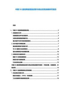 中國5G通信網(wǎng)絡(luò)覆蓋進(jìn)程與商業(yè)變現(xiàn)戰(zhàn)略研究報(bào)告