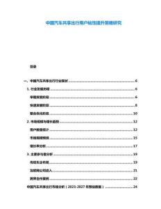 中國汽車共享出行用戶粘性提升策略研究