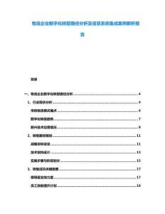 物流企業(yè)數(shù)字化轉型路徑分析及信息系統(tǒng)集成案例解析報告
