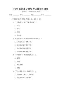2026年初中化學(xué)知識點(diǎn)梳理及試題