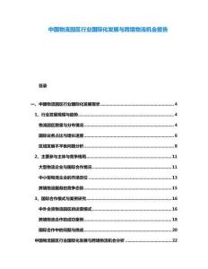 中國(guó)物流園區(qū)行業(yè)國(guó)際化發(fā)展與跨境物流機(jī)會(huì)報(bào)告