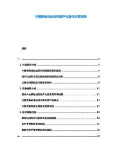 中國(guó)鋰電池粘結(jié)劑國(guó)產(chǎn)化替代進(jìn)程報(bào)告