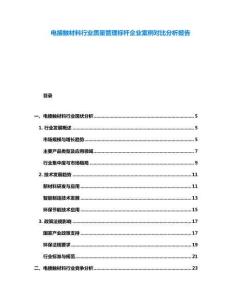 電接觸材料行業質量管理標桿企業案例對比分析報告