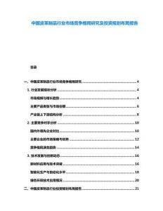 中國皮革制品行業市場競爭格局研究及投資規劃布局報告