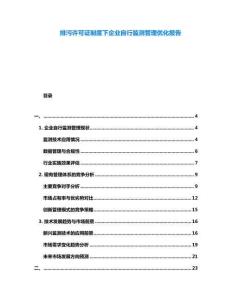 排污許可證制度下企業(yè)自行監(jiān)測(cè)管理優(yōu)化報(bào)告