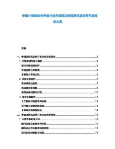 中國計算機(jī)軟件開發(fā)行業(yè)市場現(xiàn)狀供需探討及投資布局規(guī)劃大綱
