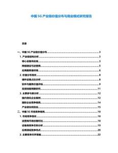 中國5G產(chǎn)業(yè)鏈價(jià)值分布與商業(yè)模式研究報(bào)告