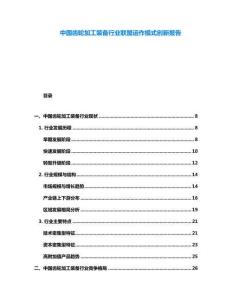 中國齒輪加工裝備行業(yè)聯(lián)盟運作模式創(chuàng)新報告