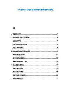 礦山自動(dòng)化控制系統(tǒng)集成商競(jìng)爭(zhēng)格局分析報(bào)告