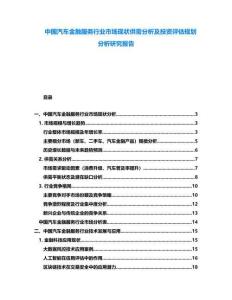 中國汽車金融服務行業(yè)市場現(xiàn)狀供需分析及投資評估規(guī)劃分析研究報告
