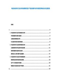 電池材料行業(yè)市場調(diào)研及產(chǎn)品創(chuàng)新與市場競爭的討論報告